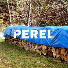 Perel Abdeckplane 3 x 4 m Blau/Khaki