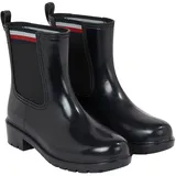 Tommy Hilfiger Damen Gummistiefel Corporate Elastic Rainboot Halbhoch, Schwarz (Black), 36