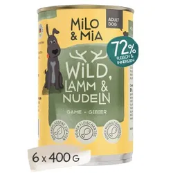 Milo & Mia Wild, Lamm & Nudeln 6x400 g