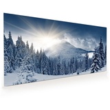 Primedeco Küchenrückwand Küchenrückwand Spritzschutz Glas mit Motiv Winterlandschaft 80 cm x 40 cm