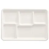 Papstar Menü-Tray 5-geteilt 2,4 cm x 21,6 cm x 31,7 cm 25 St. Weiß