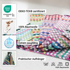 ZOLLNER 5er Set Geschirrtücher, Allzwecktücher, 45x90 cm, Baumwolle, bunt