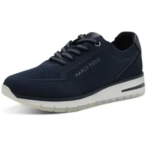 Marco Tozzi Damen Sneaker flach Sportlich Bequem, Blau (Navy Comb), 38 EU - 38 EU