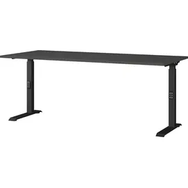 Germania Schreibtisch GERMANIA "Lemont", grau (graphit, schwarz, graphit), B:180cm H:68cm T:80cm, Tische, Schreibtisch, Mechanisch höhenverstellbarer Schreibtisch