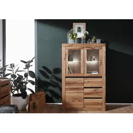 Massivmoebel24 Highboard 95 x 150 x 42 cm Eiche geölt / Beige