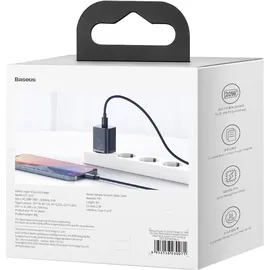 Baseus Super Si 1C Schnellladegerät Usb Type C 20W + Usb Type C - iPhone Kabel 1m Blau