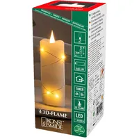 Konstsmide LED Echtwachskerze 17 cm creme