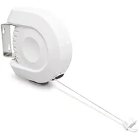 Relaxdays Wäscheleine ausziehbar automatisches Rollsystem 12 m Trockenlänge Kunststoff Metallarm, weiß