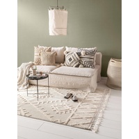 benuta Teppich OYO Cream 160 x 230 cm - Eleganter Boho Look Teppich für Wohnzimmer - Maschinengewebt - Für Fußbodenheizung geeignet