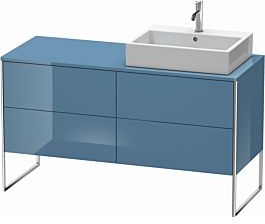 Duravit XSquare Waschtisch-Unterschrank XS4923R4747 140x53,8x54,8cm, 4 Auszüge, rechts, Stone Blue hochglanz