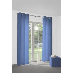 Vorhang WIRTH "Toco-Uni" Gr. 2, blau, B:132cm H:175cm, Chenille, Polyacryl, Gardinen