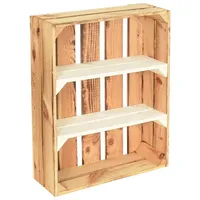 CHICCIE 3 Set Holzregal Schmalhanz 50x40x15cm - Hell Geflammt