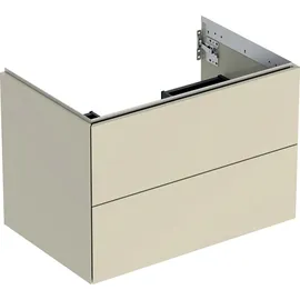 Geberit Waschtischunterschrank 2 Schubladen 74 x 50,4 x 47 cm Sandgrau hochglänzend
