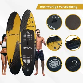 24move Standup Paddle SUP Board Set 320 x 80 x 15 cm schwarz/gelb