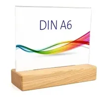 Envigo Tischaufsteller »Eiche« DIN A6 quer, Holz+Acrylglas