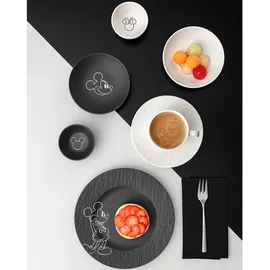 Villeroy & Boch Manufacture Frühstücks-Set 4-tlg. schwarz/Schieferoptik mit Disney Mickey Mouse Kreidedekor