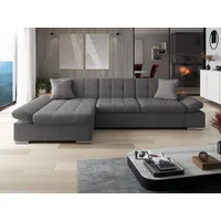 Mirjan24 Eckcouch Textil mit Schlaffunktion 2-Sitzer Grau