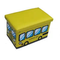 gmmh Hocker Faltbarer Spielzeugbox Spielzeugtruhe Spielzeugkiste School Bus