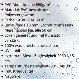 boni-shop PVC Plane 3,5 x 6 m Grün
