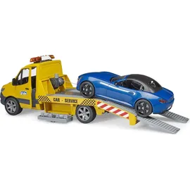 Bruder 02675 MB Sprinter Autotransporter mit Light - Sound Modul und Roadster