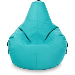 Green Bean© Sitzsack mit Rückenlehne "Cozy" 80x70x90cm - Gaming Chair mit 230L Füllung - Bean Bag Lounge Chair Sitzhocker Türkis