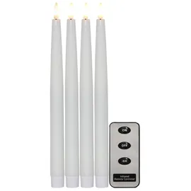 Star Trading LED-Wachskerzen Flamme 28,5 cm 4 St. weiß
