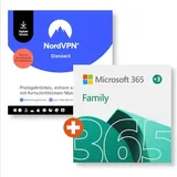 NordVPN + Microsoft 365 Family (Office-Apps u. 6 TB Cloudspeicher +3 Monate)