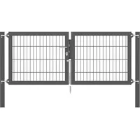 GAH Alberts Doppeltor Flexo Plus 200 cm x 80 cm Pfosten 80 cm x 80 cm Anthrazit