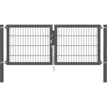 GAH Alberts Doppeltor Flexo Plus 200 cm x 80 cm Pfosten 80 cm x 80 cm Anthrazit