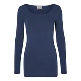 Vero Moda Damen Vmmaxi My Soft Long U-neck Noos' Langarmshirt, Blau XS EU