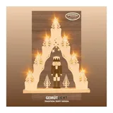 Weigla LED Lichterbogen Weihnachten I 7 Lampenkerzen + 1 Ersatzlampe I 7 x 34 V, 0,2 W, E10 I beleuchtete Weihnachtsdeko innen I aus Holz