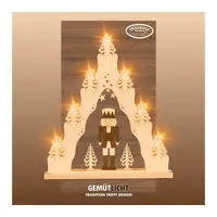 Weigla LED Lichterbogen Weihnachten I 7 Lampenkerzen + 1 Ersatzlampe I 7 x 34 V, 0,2 W, E10 I beleuchtete Weihnachtsdeko innen I aus Holz