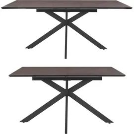 Hela Esstisch Fenja, - 5mm Glasplatte, Keramikoptik Schwarz, Spinnengestell Anthrazit,