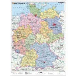 STIEFEL eurocart Wandkarte »Deutschland politisch« 67 x 91 cm