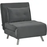 Homcom Schlafsessel, Klappsessel mit Bettfunktion, Einzelsofa mit Kissen, Gästebett, Polstersofa mit Samtoptik, für Wohnzimmer, Schlafzimmer,