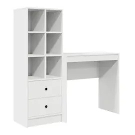 vidaXL Schreibtisch mit Stauraum Weiß Holzwerkstoff
