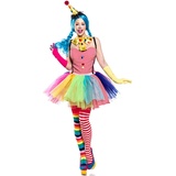 Mask Paradise Clown Girl, Kost?mset f?r Damen, Gr??e: S