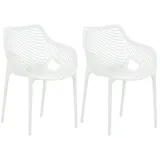 CLP Gartenstuhl Air XL Gartenstuhl-Set 57 x 60 x 81 cm weiß 2 St.