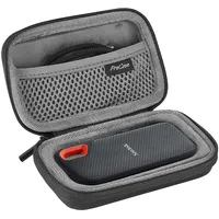 ProCase Stoßfest Hülle für SanDisk Extreme Portable SSD 2TB / 1TB / 500GB / 250GB, Festplattentasche für SanDisk SSD SDSSDE60 Extreme Portable Etui, Eva Hard Case Tragetasche Schutzhülle -Schwarz