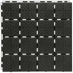 45x Bodenplatten Easy Square für ca. 7,5m2, mit Klicksystem, wetterfest, schwarz, 40x40cm