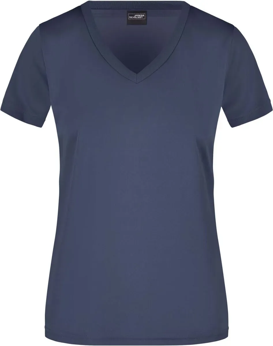 James & Nicholson Damen V-Ausschnitt Sport T-Shirt JN735 navy S