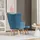 Homcom Ohrensessel mit Hocker Cord 72 x 95 x 70 cm Blau