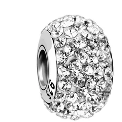 Nenalina Kugel Bead Kristalle Glitzer 925 Silber Weiß Damen 