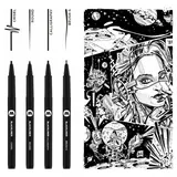 MOLOTOW BLACKLINER SET 3 Fineliner-Set schwarz, 4 St.