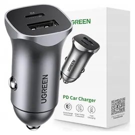 UGREEN A+C Dual-Port Car Charger 30W Grau
