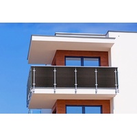 Jet-Line Balkonsichtschutz dunkelbraun Polyrattan 100 x 90 cm Sichtschutzmatte