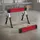 Homcom Arbeitsbock Metall 64-81 cm Rot klappbar 7-fach höhenverstellbar