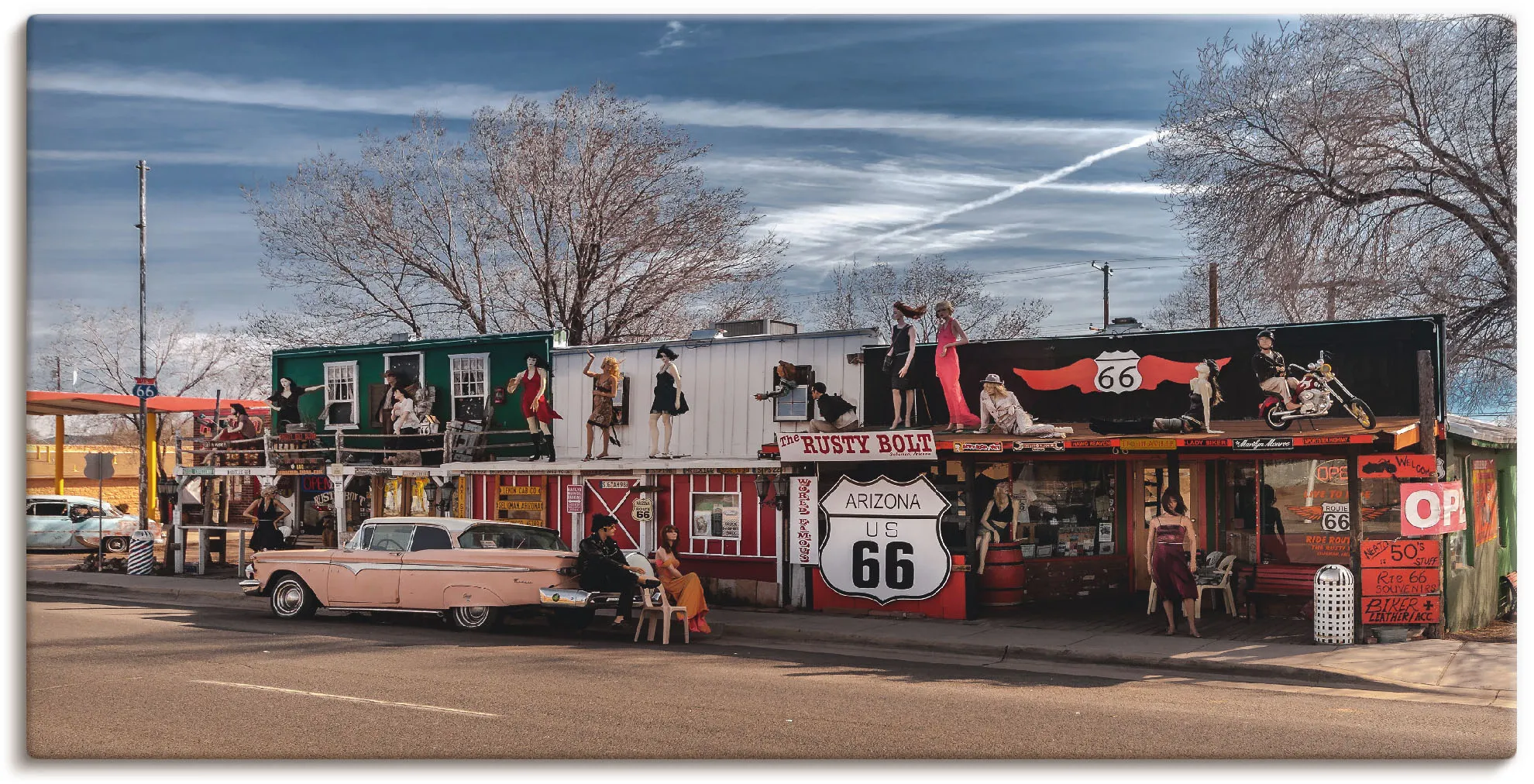 Artland Wandbild »Historische Route 66 in Seligman«, Amerika, (1 St.), als Leinwandbild, Poster in verschied. Größen Artland bunt