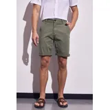 STREET ONE MEN Shorts aus Baumwolle mit Stretchanteil grün 30
