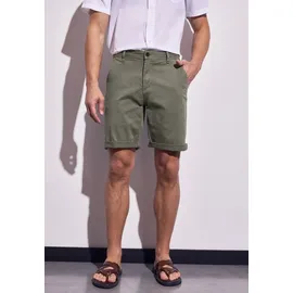 STREET ONE MEN Shorts aus Baumwolle mit Stretchanteil grün 30